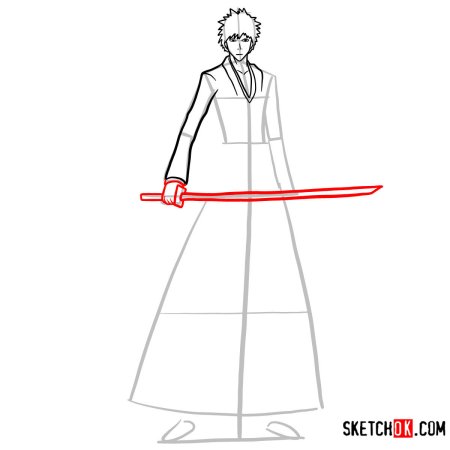 Ичиго Куросаки рисунок поэтапно