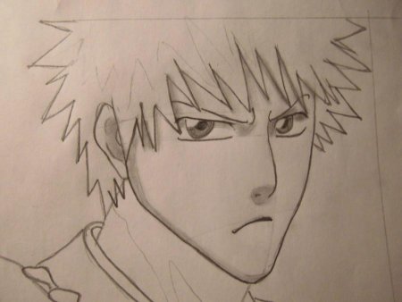 Нарисовать Ичиго Куросаки поэтапно