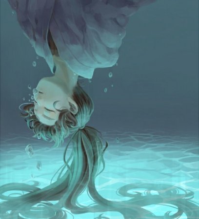 Аниме девушка в воде