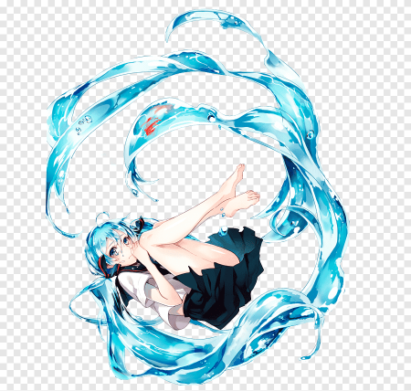 Мику Хатсуне в воде