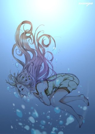 Человек падает в воду арт