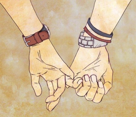 Руки держатся за мизинцы