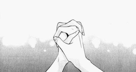 Аниме пара держатся за руки