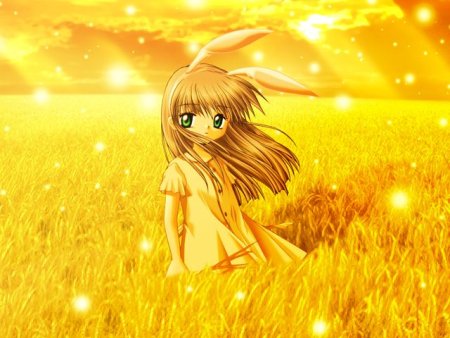 Аниме девушка в желтом