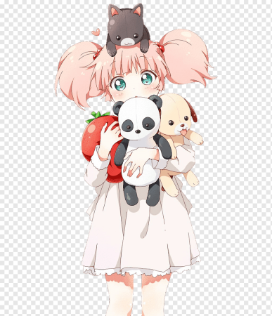 Аниме девочка с мишкой