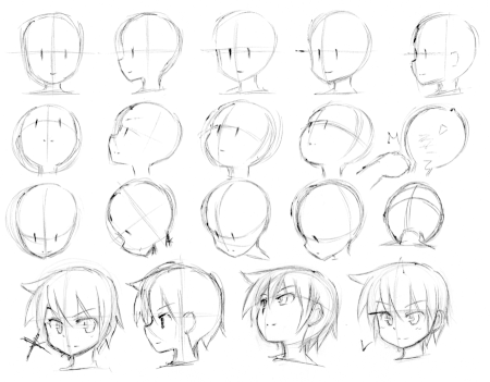 Аниме голова сбоку