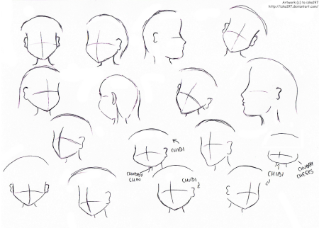 Голова сбоку референс аниме