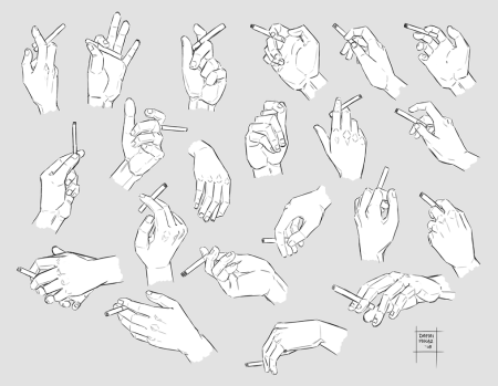 Рука с сигаретой референс