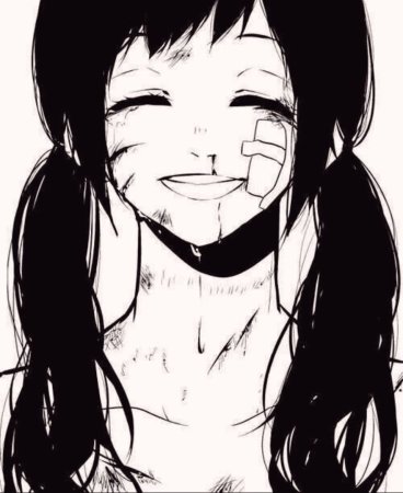 Черное белое аниме психи