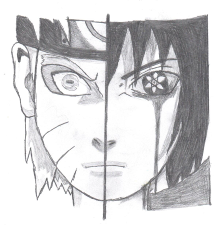 Итачи и Саске половина лица