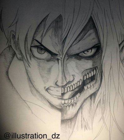 Эрен Йегер Титан эскиз