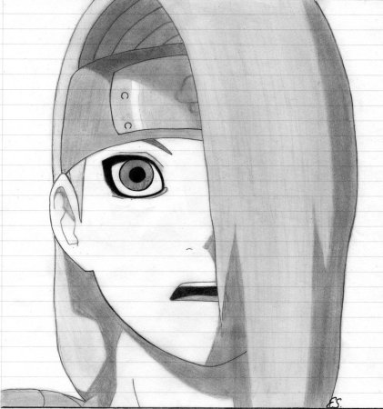 Нарисовать аниме Наруто Дейдара