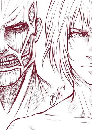 Атака титанов рисовка