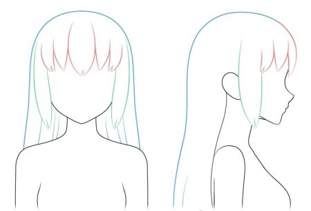 Аниме волосы с боку
