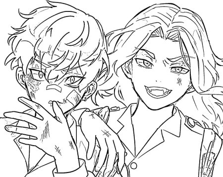 Раскраска аниме Токийские Мстители