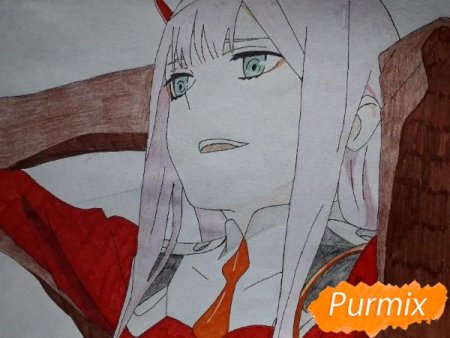 Ноль два аниме карандашом