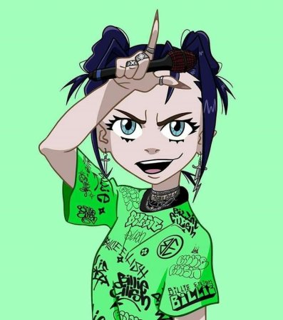 Билли Айлиш аниме арт