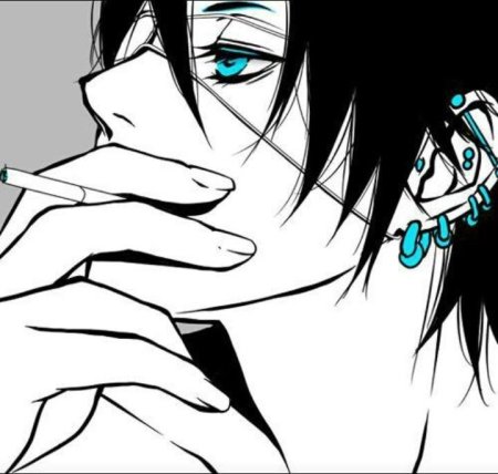 Аниме парень с сигаретой