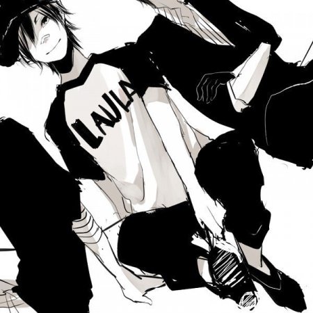 Аниме парень в черно белом стиле