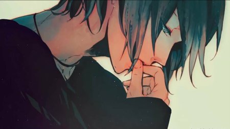 Грустный аниме парень