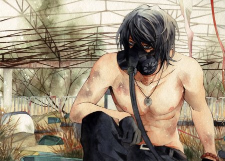 Парень в маске арт