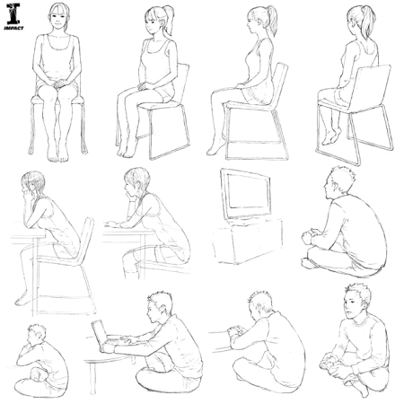 Позы для рисования за столом