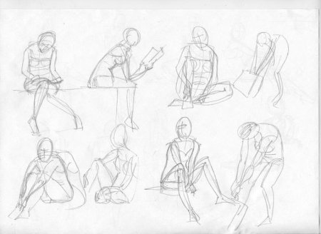 Позы для рисования за столом