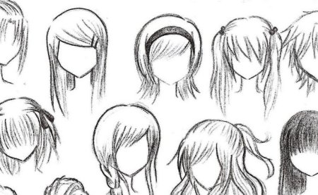 Аниме волосы простые