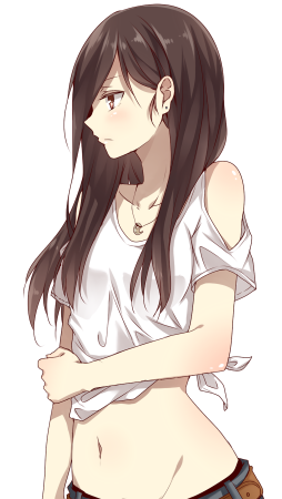 Аниме девушка с боку