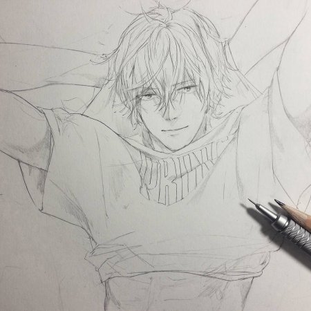 Карандашный набросок манги