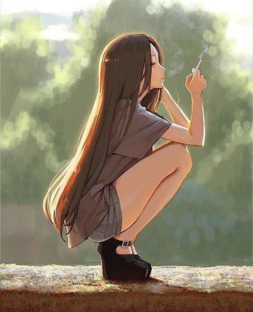 Аниме девочка с сигаретой