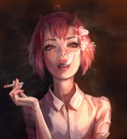 Девушка с сигаретой арт