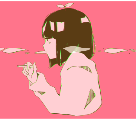 Аниме девушка с сигаретой