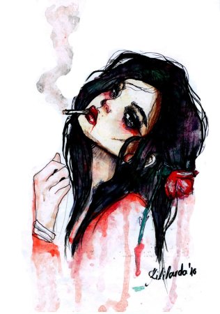 Курящая девушка