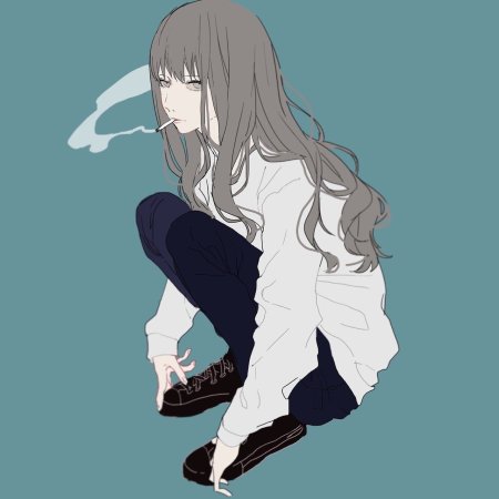 Курящая девушка аниме