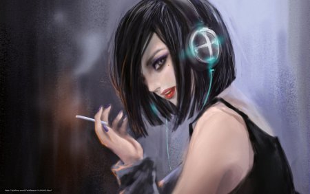 Киберпанк девушка с короткими волосами