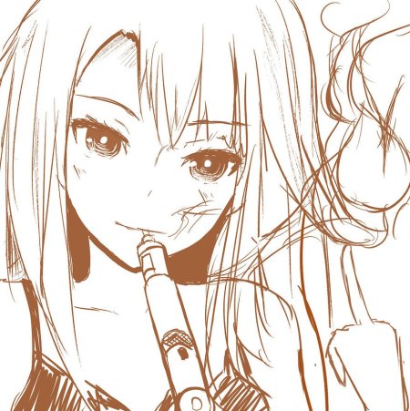 Аниме тян курит