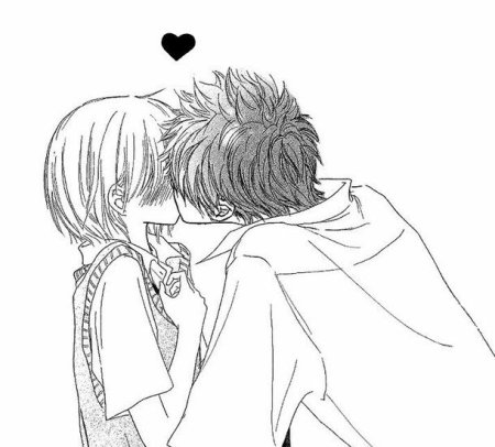 Милые аниме пары черно белые