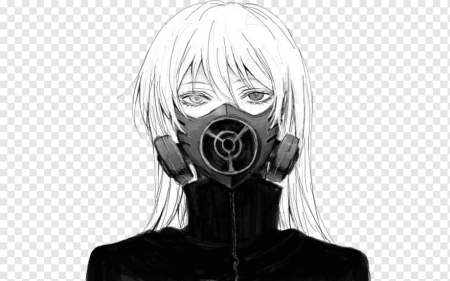 Аниме девушка в респираторе