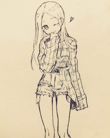 Скетч девушки для рисования
