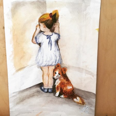 Девочка в углу картина