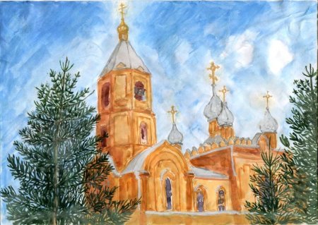 Церковь рисунок