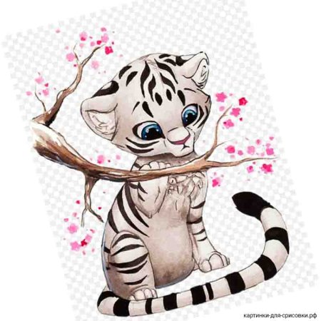 Рисунок тигренка для срисовки