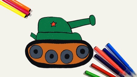 Танк рисунок детский