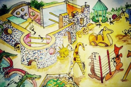 Рисунок на тему детская площадка