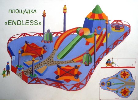 Макет детской площадки в будущем