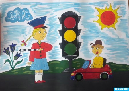 Рисунок ПДД светофор