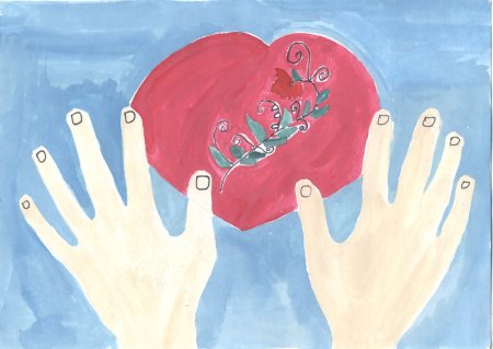 Рисунок сердце матери в детский сад