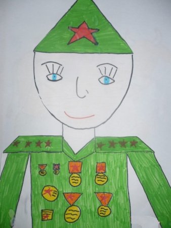 Детский рисунок солдата