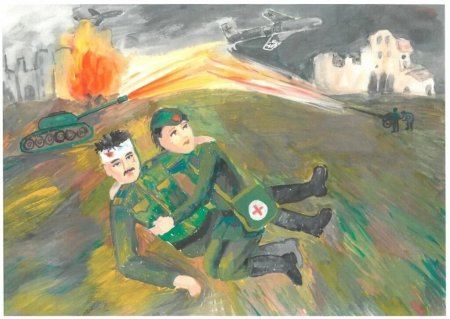Детские рисунки на тему война
